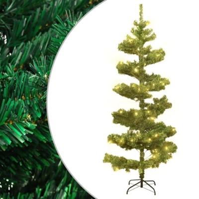 VidaXL Kunstkerstboom met verlichting en standaard 180 cm pvc groen