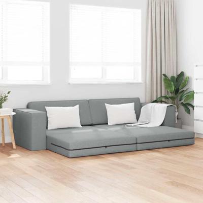 Vloersofa Bed Lichtgrijs 245 x 78 x 77 cm Stof