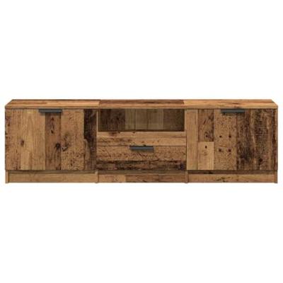 Tv-meubel 140x35x40 cm bewerkt hout oud houtkleurig