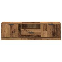 Tv-meubel 140x35x40 cm bewerkt hout oud houtkleurig - thumbnail