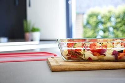 Emsa Clip & Close Vershoudbakje 3 l Glas Met deksel, Waterdicht, BPA-vrij Transparant, Rood 600745 - thumbnail