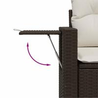 6-delige Loungeset met kussens poly rattan bruin - thumbnail