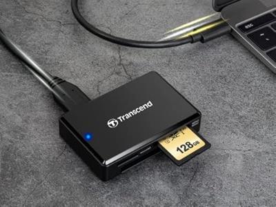 Transcend TS-RDC8K2 Externe geheugenkaartlezer USB-C 3.1 Gen 1 Zwart