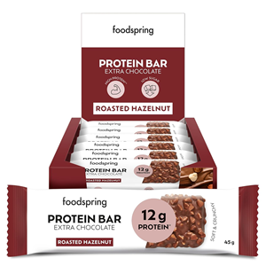 Foodspring Protein Bar Extra Chocolate Roasted Hazelnut (12 x 45 g) Foodspring Protein Bar Extra Chocolate Roasted Hazelnut (12 x 45 g)