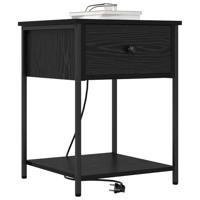 Nachtkastje 2 pcs Zwart eiken 42 x 41 x 56 cm Bewerkt hout - thumbnail