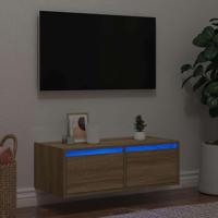Tv-meubel met LED-verlichting 75x35,5x25 cm sonoma eikenkleurig - thumbnail