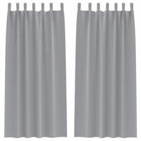 VidaXL Zwart-out gordijnen met ringen 2 pcs lichtgrijs 260 x 140 cm - thumbnail