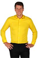 Herenhemd Basic colour geel - thumbnail