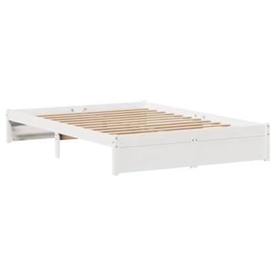 Bedframe zonder matras massief grenenhout wit 160x200 cm