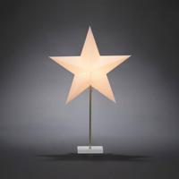 Konstsmide 1752-220 Kerstster Gloeilamp, LED Wit, Hout Standaard, Schakelaar - thumbnail