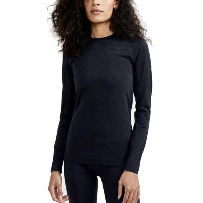 Thermo shirt dames lange mouw - Ronde hals - Thermisch ondershirt ronde hals - M - Zwart - M