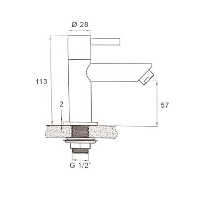 Fonteinkraan Boss & Wessing Aloni Verchroomd Messing 1/2&apos;&apos; Aansluiting Boss & Wessing