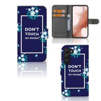 Samsung Galaxy S23 Portemonnee Hoesje Flowers Blue DTMP - thumbnail