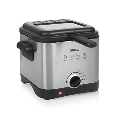 Princess 182612 Frituurpan 1.5 l 1000 W Anti-aanbaklaag, Oververhittingsbeveiliging Zilver, Zwart - thumbnail