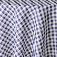 Wicotex tafelkleed textiel ruit blauw rond 180 cm - thumbnail