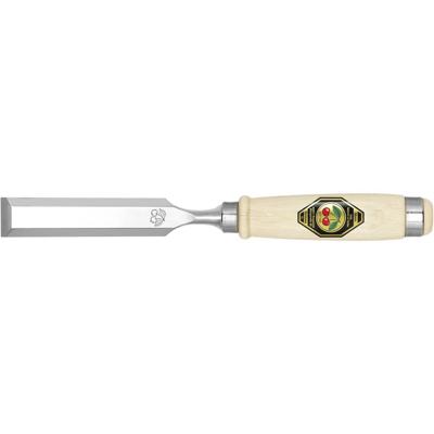 Steekbeitel snedeb. 14mm + 2 stalen klemgereedsch. heft van wit beukenhout Ulm v