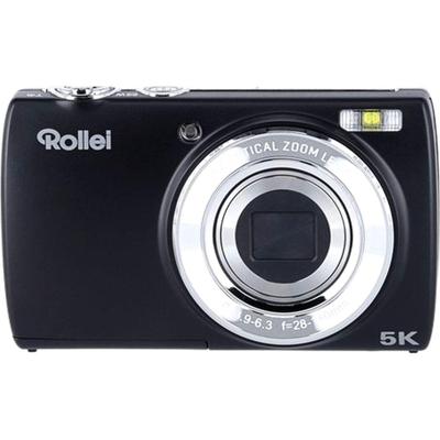 Rollei Powerflex Compact digitale camera, 64 MP, 5 K, met dubbele camera, 5 x digitale zoom, AutoFocus fotocamera met 2,8 inch touch-display, draagbaar, compacte camera, zwart, digitale