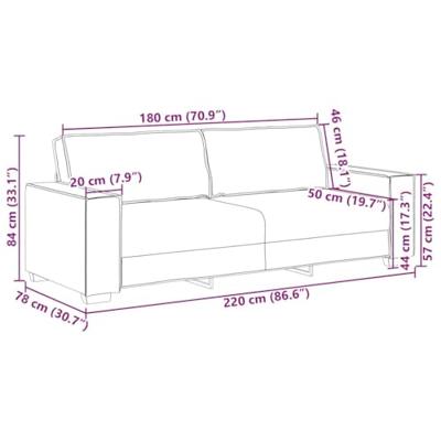 Driezitsbank 180 cm fluweel blauw Driezitsbank 180 cm fluweel blauw