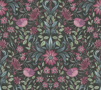 AS Creation Maison Charme - Zwart - Vogel - 390751