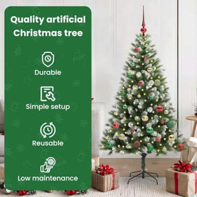 VidaXL Kunstmatige scharnierkerstboom met bedekte sneeuw 150 cm