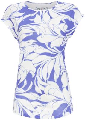 Abstracte bloemen pyjamashirt blauw