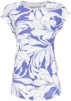 Abstracte bloemen pyjamashirt blauw - thumbnail