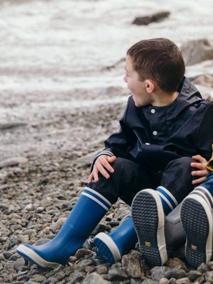 Regenlaarzen Lolly Pop AIGLE® regenlaarzen voor jongens koningsblauw