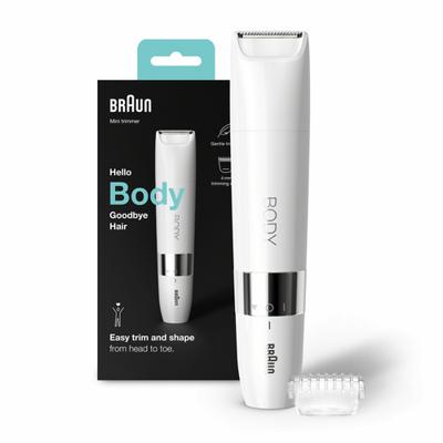 Braun Body Mini BS1000 elektrische lichaamstrimmer voor mannen en vrouwen - nat en droog - multifunctioneel - wit