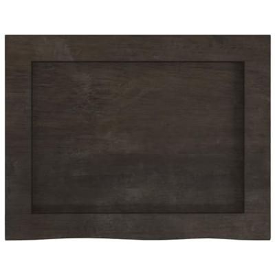 Wandschap 40x30x(2-4)cm behandeld massief eikenhout donkerbruin