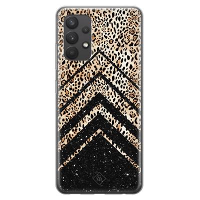 Samsung Galaxy A32 4G siliconen hoesje - Chevron luipaard Samsung Galaxy A32 4G siliconen hoesje - Chevron luipaard
