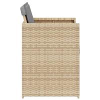 Tuinstoelen 4 st met kussens poly rattan gemengd beige - thumbnail