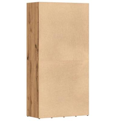 Boekenkast 66x30x130 cm bewerkt hout artisanaal eikenkleur