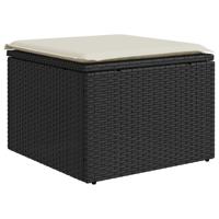 6-delige Loungeset met kussens poly rattan zwart - thumbnail