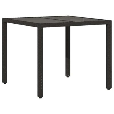 5-delige Bistroset met kussens poly rattan zwart