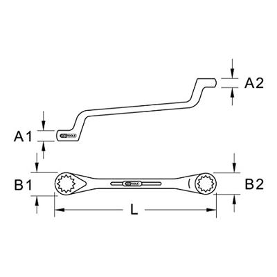 KS Tools 9637436 963.7436 Dubbele ringsleutel Sleutelbreedte (metrisch) 85 - 90 mm