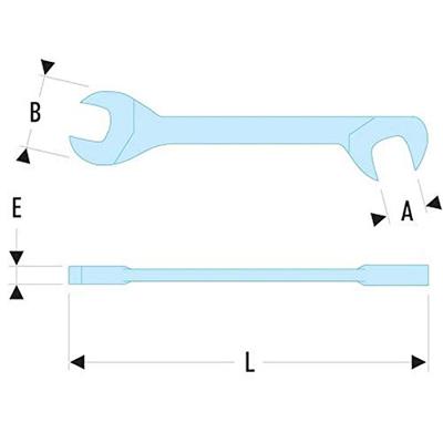 Facom steeksleutel micromechanica, bek 15° en 75° gebogen 7/32&apos; - 34.7/32
