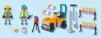 PLAYMOBIL 71751 Bouwvakkers met stoomwals en seingeving, Actiehelden, Bouw, 43 onderdelen, vanaf 4 jaar - thumbnail