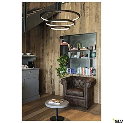 SLV Led hanglampOne Triple 3-rings Ø 80cm dimbaar zwart - 1002913
