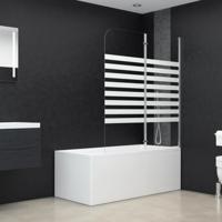 VidaXL Badwand gestreept 120x140 cm gehard glas - thumbnail