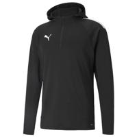 PUMA TeamLIGA Fleece Trainingstrui 1/4-Zip Zwart Wit - thumbnail