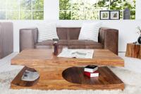 Elegante salontafel CUBUS 120cm Sheesham palissander massief hout steenafwerking - 35898 - thumbnail