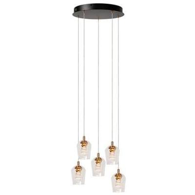 Lucide BERLIANE - Hanglamp - Ø 34 cm - LED Dimb. - 5x4W 2700K - Met vervangbare LED-module - Transparant | Essential