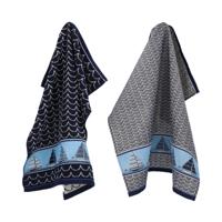 Bunzlau Castle Keuken- en theedoek set Boat Donkerblauw - thumbnail