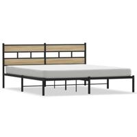 Bedframe zonder matras metaal sonoma eikenkleurig 193x203 cm - thumbnail