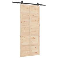 Schuifdeur Bruin 80 x 208 cm Massief grenenhout - thumbnail