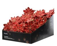 Kersthanger Poinsettia kunststof rood - thumbnail