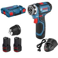 Bosch Professional GSR 12V-15 FlexiClick 06019F6001 Accu-schroefboormachine 12 V 2 Ah Li-ion Incl. 2 accus, Incl. lader, Incl. koffer - thumbnail