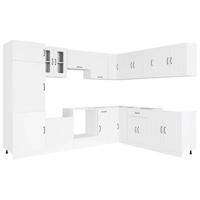 14-delige Keukenkastenset Kalmar bewerkt hout wit - thumbnail