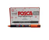 Paintmarker Uni POSCA PC1MR extra fijn donkeroranje | 12 stuks - thumbnail