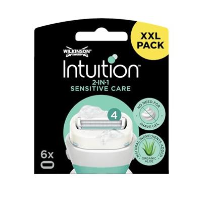 Wilkinson Wilkinson Intuition 2 in 1 Navulmesjes Sensitive Care 6 stuks Wilkinson Wilkinson Intuition 2 in 1 Navulmesjes Sensitive Care 6 stuks